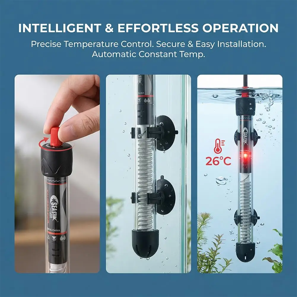 Fish Tank Heater - Adjustable Aquarium Heater 25W-300W Auto Constant
