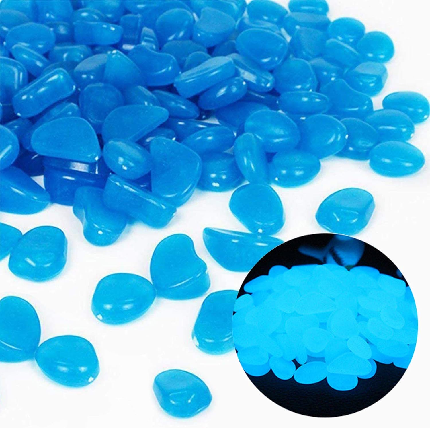 Fish Tank Gravel - Fish Tank Rocks Glow Blue Pebbles