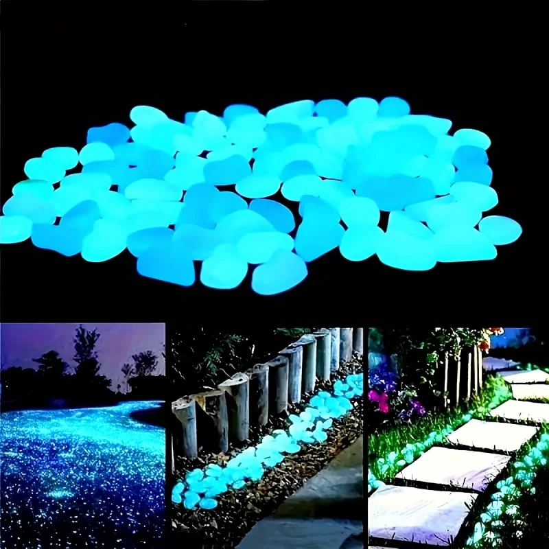 Aquarium Plants - 100pcs Resin Luminous Stones Glow in