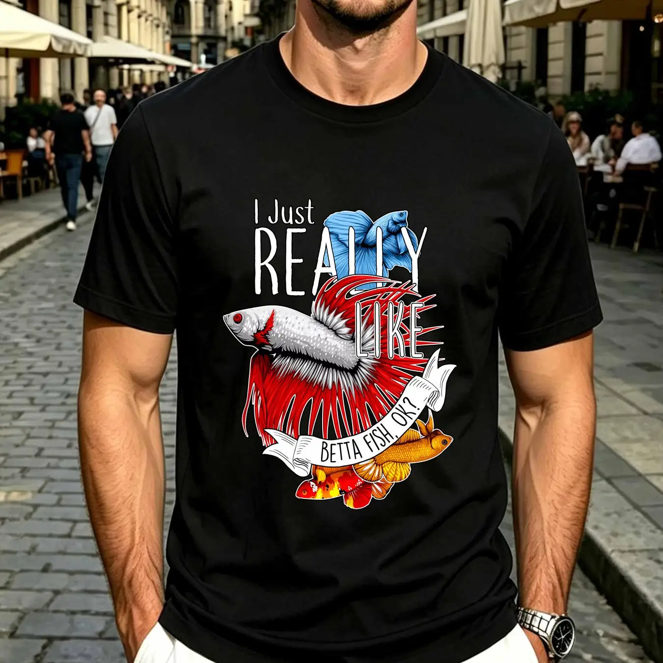 washed T Shirt Betta Fish Funn - Aquarium Fish Keeping ulasan dan harga