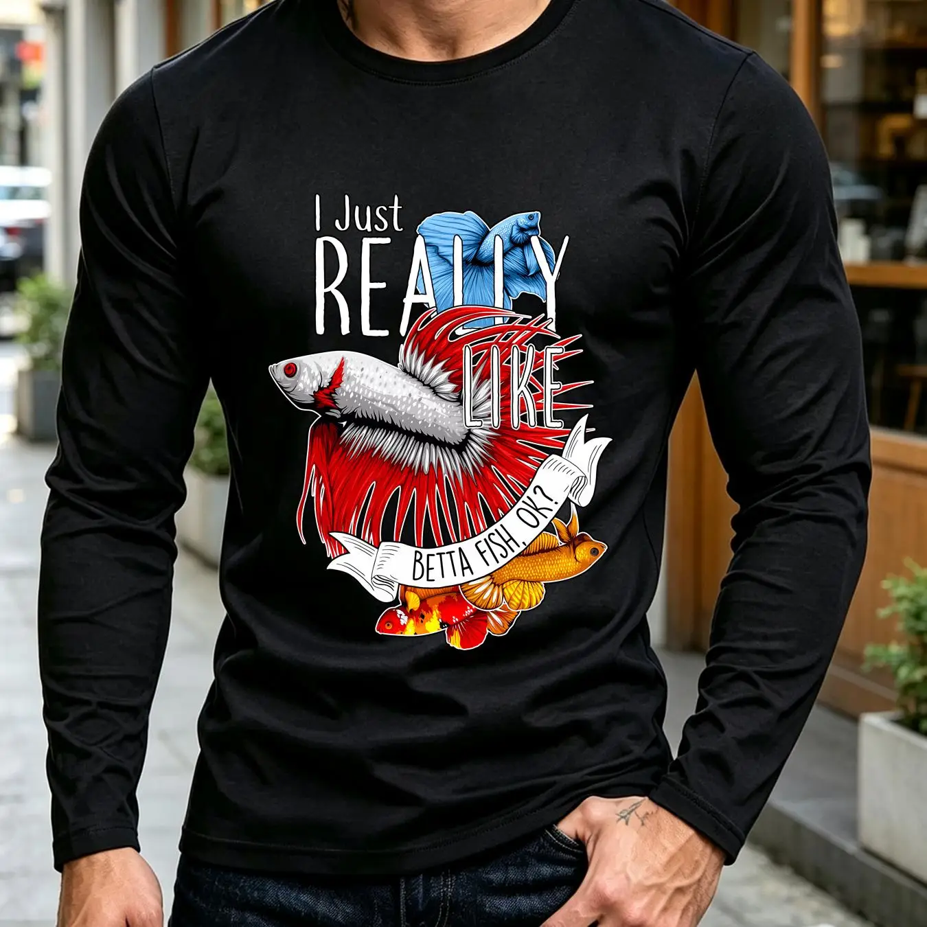 washed T Shirt Betta Fish Funn - Aquarium Fish Keeping ulasan dan harga