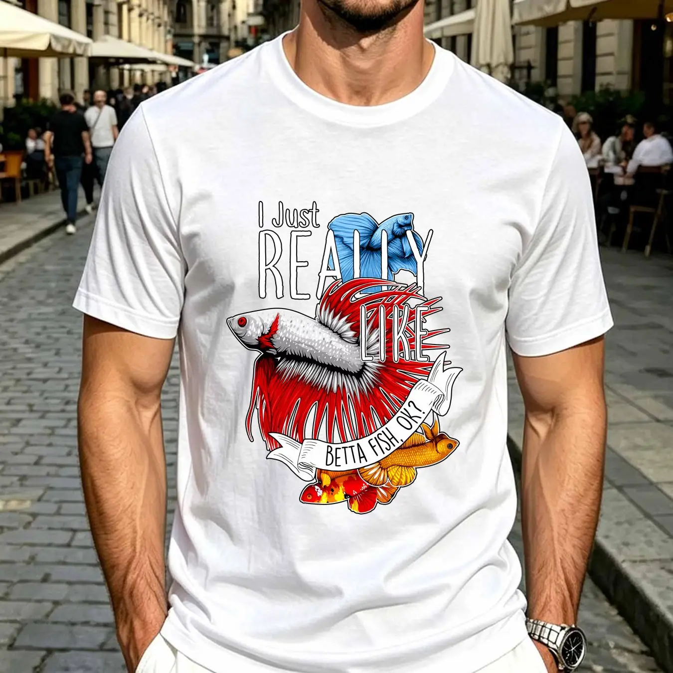 washed T Shirt Betta Fish Funn - Aquarium Fish Keeping ulasan dan harga