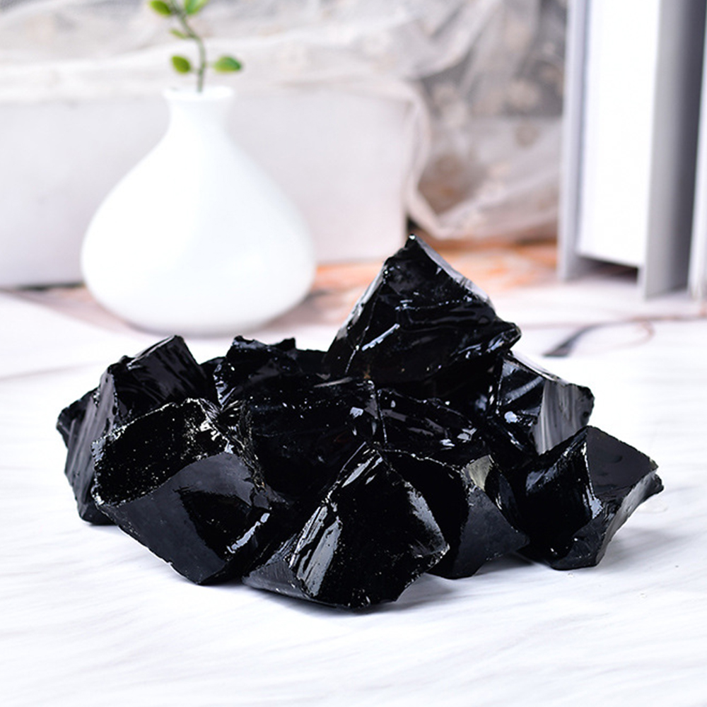 Natural Black Obsidian Raw Sto - Fish Tank Gravel ulasan dan harga