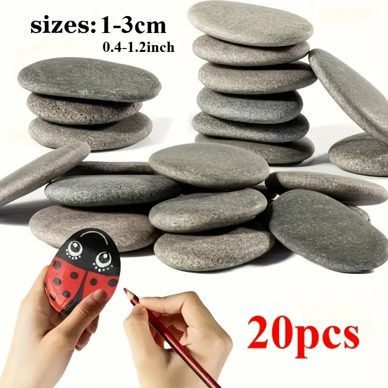 20Pcs Natural River Rocks Smoo - Fish Tank Gravel ulasan dan harga