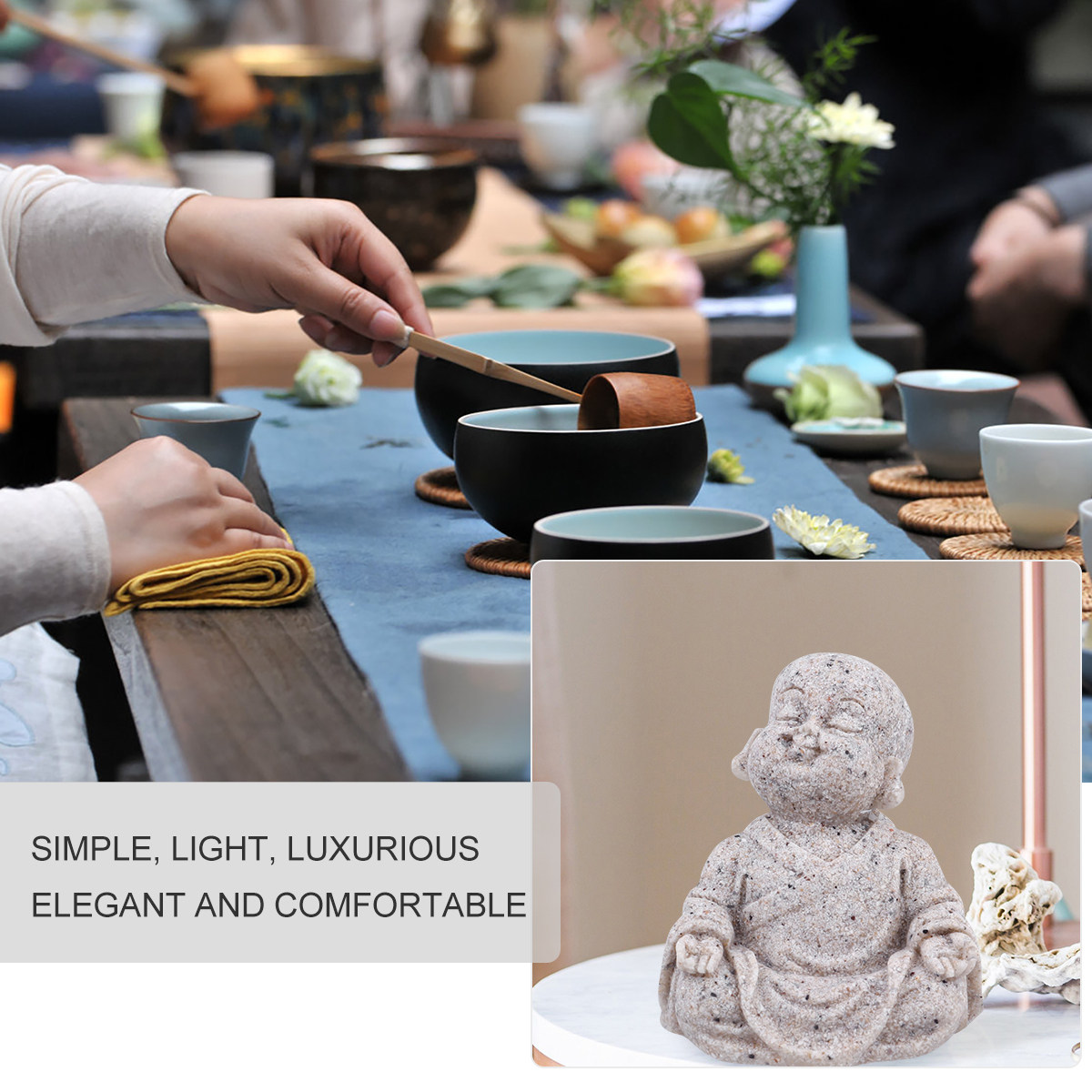 Maitreya Buddha Statue Sandsto - Aquarium Fish Tank ulasan dan harga