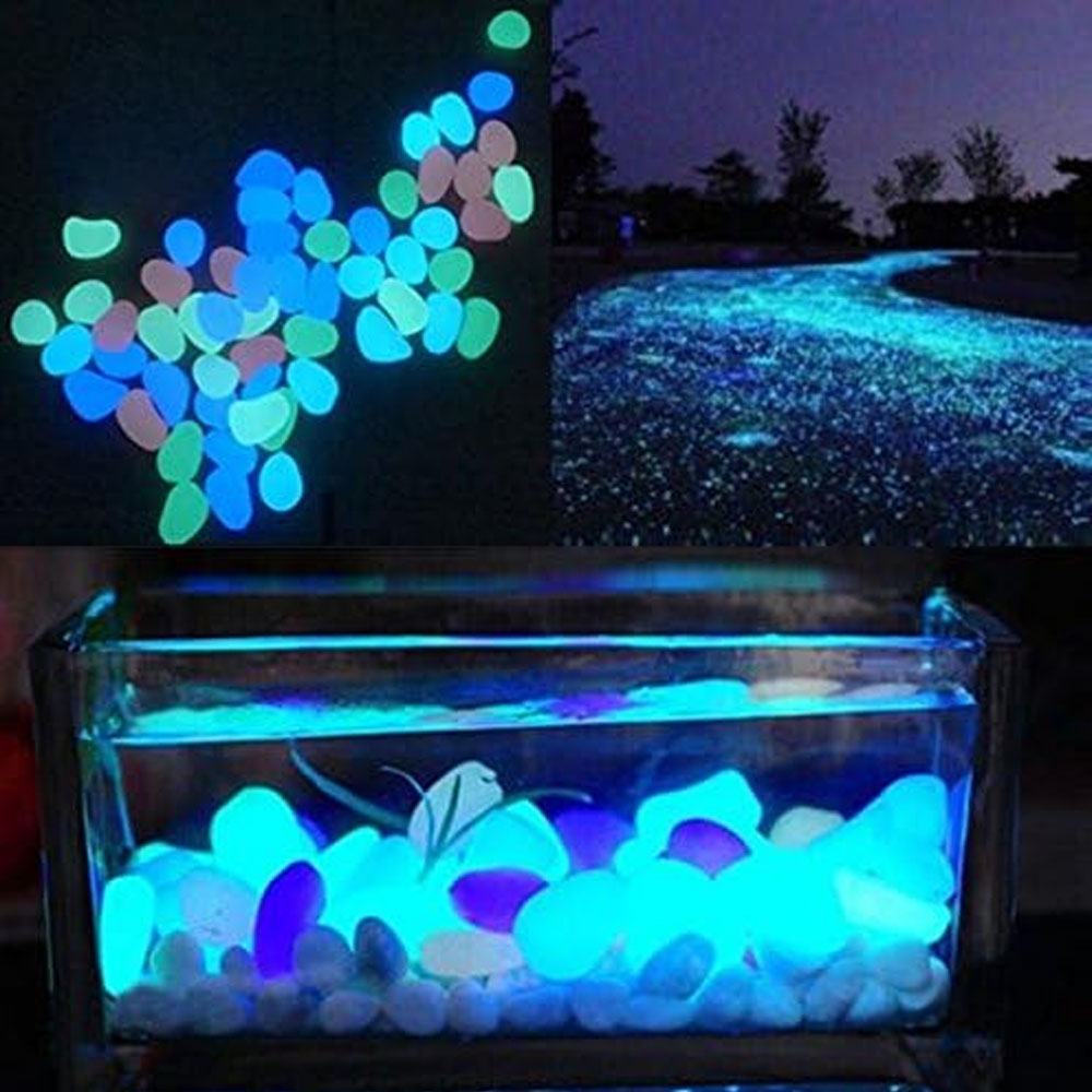 Fish Tank Rocks Glow Blue Pebb - Fish Tank Gravel ulasan dan harga