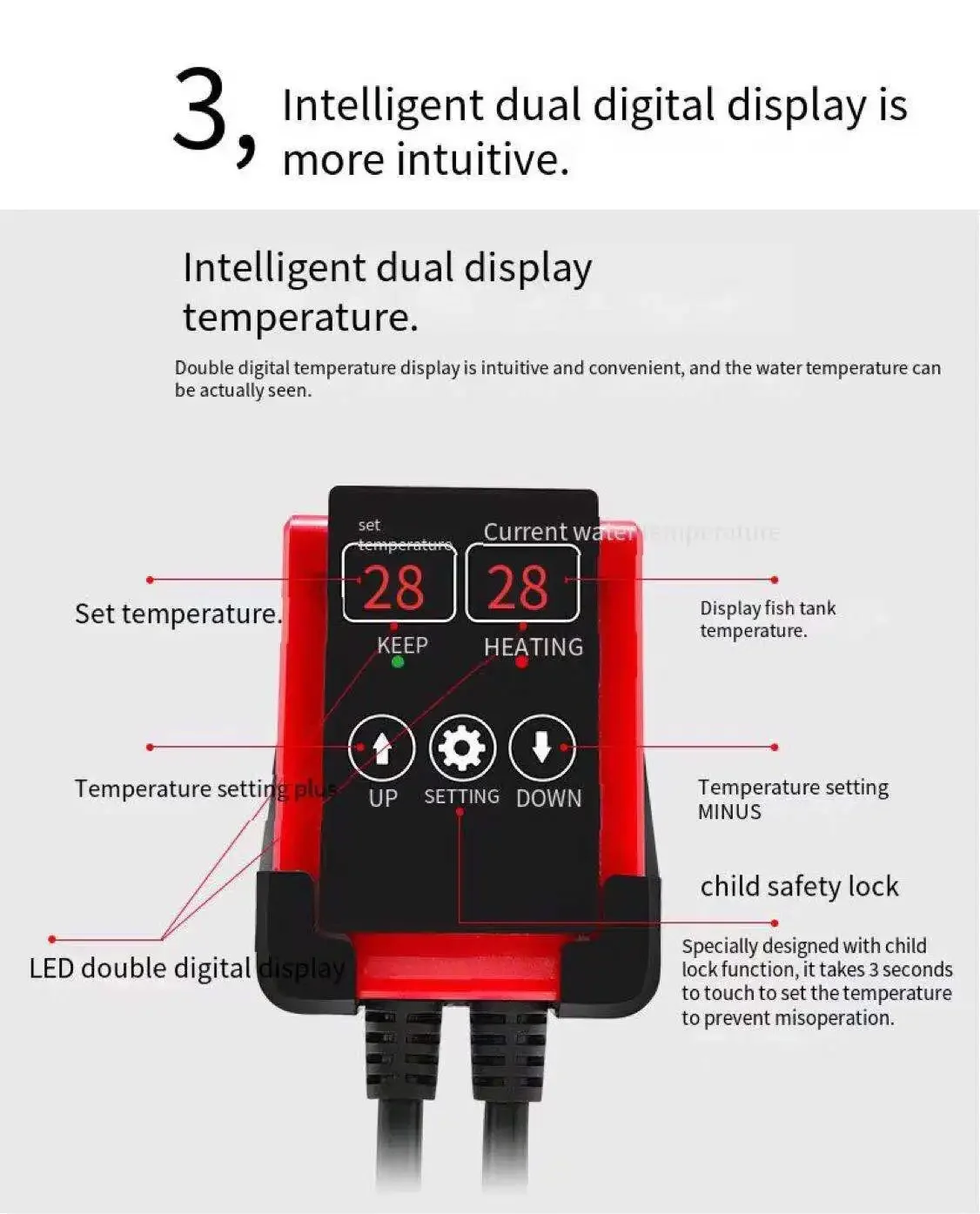 1000W Aquarium Submersible Hea - Fish Tank Heater ulasan dan harga