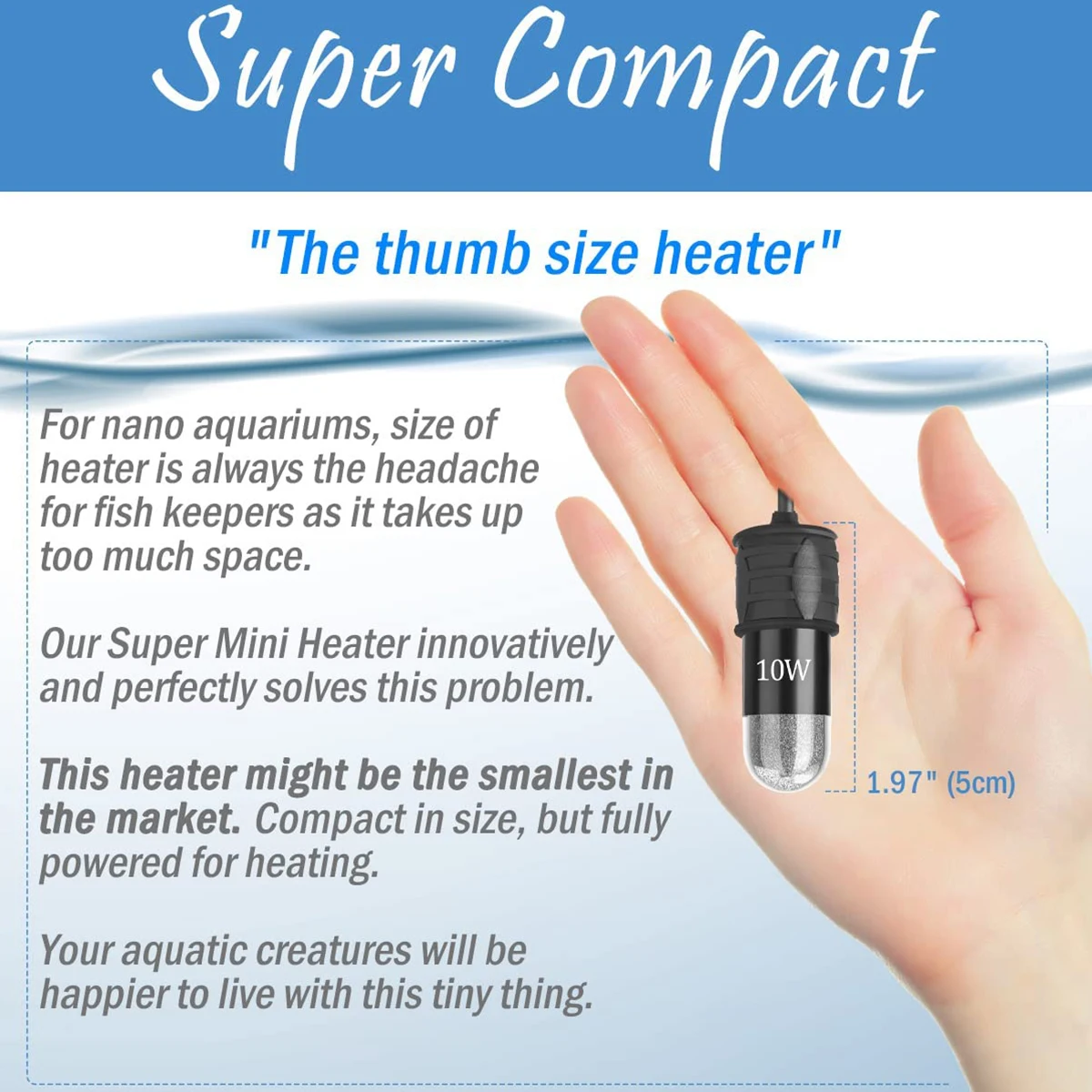 10W Adjustable Aquarium Heater - Fish Tank Heater ulasan dan harga