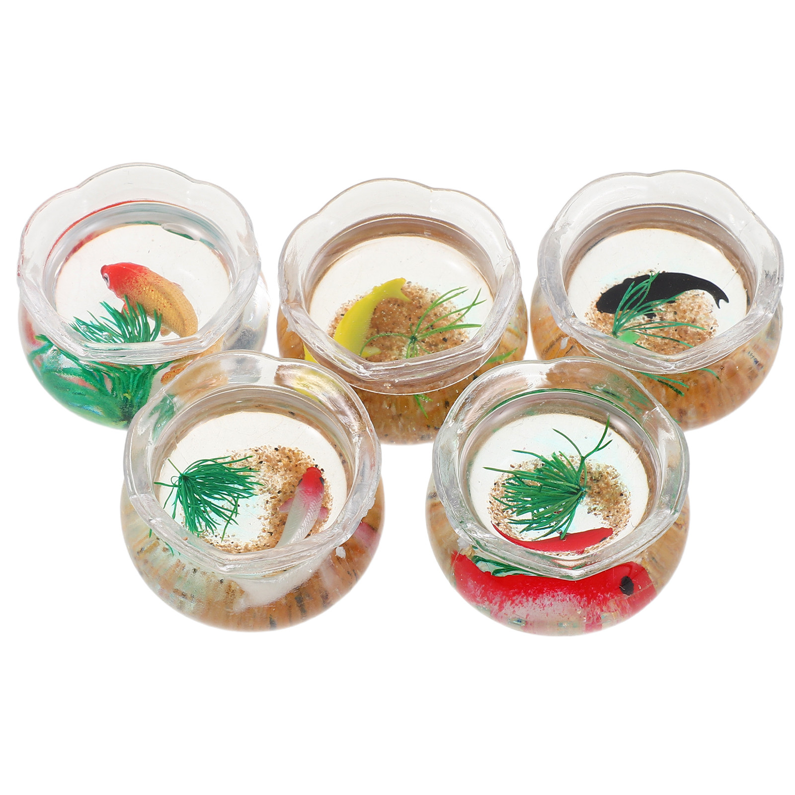 5Pcs Mini Fish Bowl Realistic  - Aquarium Plants ulasan dan harga